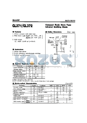 GL372 datasheet - COMPACT RESIN STEM TYPE INFRARED EMITTING DIODE