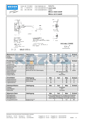 MK02-4-1A66C-2000W_DE datasheet - (deutsch) MK Reed Sensor