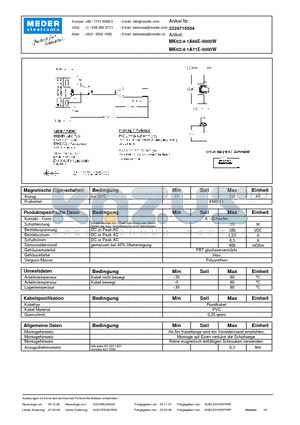 MK02-4-1A66E-5000W_DE datasheet - (deutsch) MK Reed Sensor