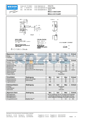 MK02-4-1A71C-500W_DE datasheet - (deutsch) MK Reed Sensor