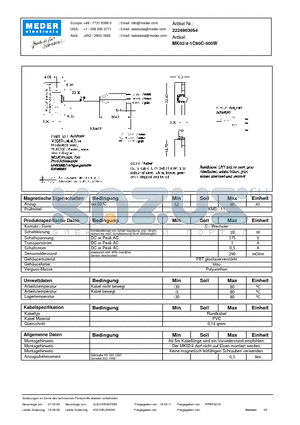 MK02-4-1C90C-500W_DE datasheet - (deutsch) MK Reed Sensor