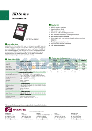 FID datasheet - Suitable for high demanding applications