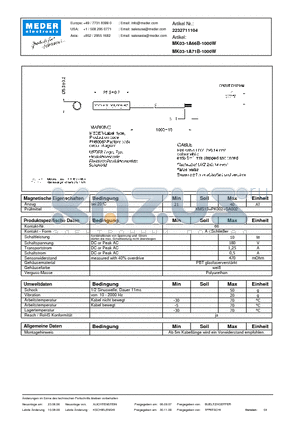 MK03-1A66B-1000W_DE datasheet - (deutsch) MK Reed Sensor