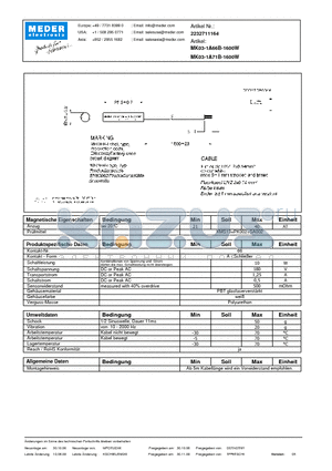MK03-1A66B-1600W_DE datasheet - (deutsch) MK Reed Sensor