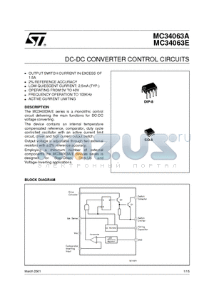 MC34063ABD-TR datasheet - DC-DC CONVERTER CONTROL CIRCUITS