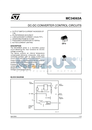 MC34063ACD datasheet - DC-DC CONVERTER CONTROL CIRCUITS