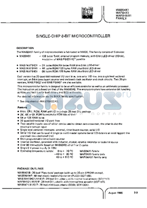 MAF84AX1 datasheet - SINGLE CHIP 8 BIT MICROCONTROLLER