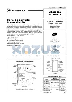 MC34063AP1 datasheet - DC-to-DC CONVERTER CONTROL CIRCUITS