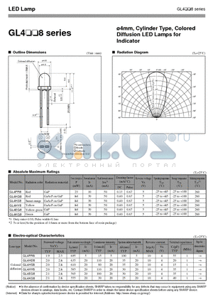 GL4PR8 datasheet - 4mm, Cylinder Type, Colored Diffusion LED Lamps for Indicator