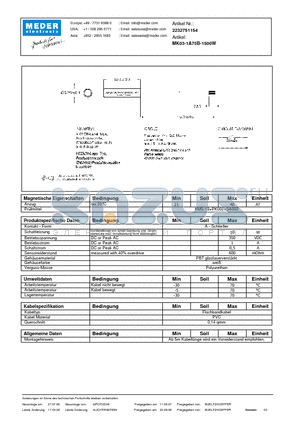 MK03-1A75B-1500W_DE datasheet - (deutsch) MK Reed Sensor