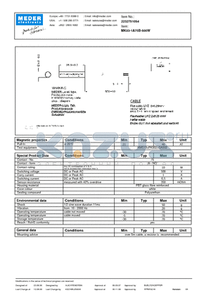 MK03-1A75B-500W datasheet - MK Reed Sensors