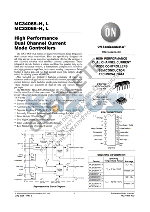 MC34065P-H datasheet - High Performance Dual Channel Current Mode Controllers