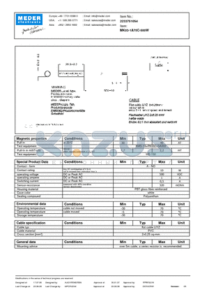 MK03-1A75C-500W datasheet - MK Reed Sensor