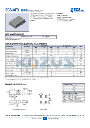 ECS-8FX datasheet - SMD CLOCK OSCILLATOR