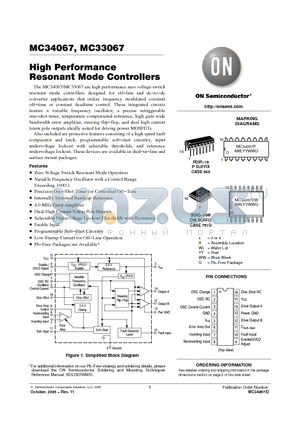 MC34067P datasheet - High Performance Resonant Mode Controllers