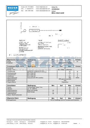MK03-1B90C-500W_DE datasheet - (deutsch) MK Reed Sensor
