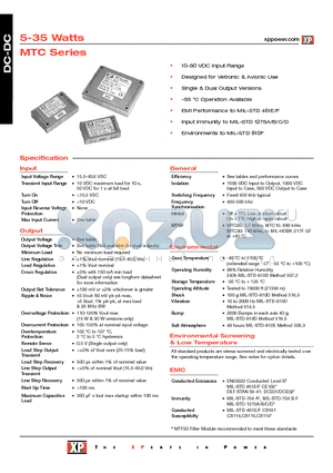 MTC0528S3V3 datasheet - DC-DC Power Supplies