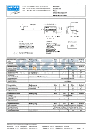 MK04-1A66B-2000W_DE datasheet - (deutsch) MK Reed Sensor