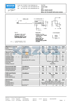 MK04-1A66B-30000W datasheet - MK Reed Sensors