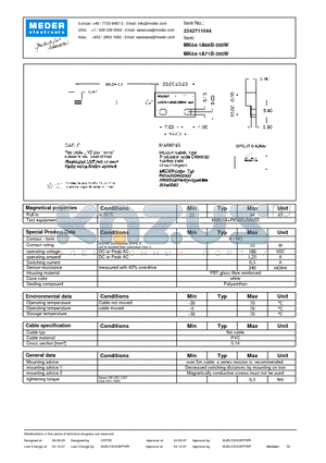 MK04-1A66B-350W datasheet - MK Reed Sensors