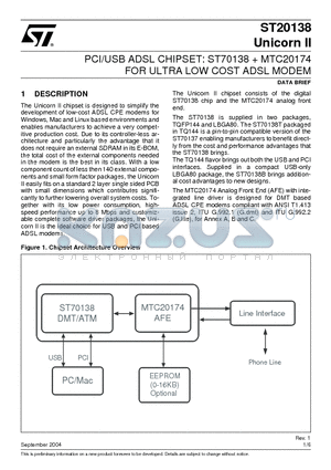 MTC20174-TQ-C1TR datasheet - PCI/USB ADSL CHIPSET