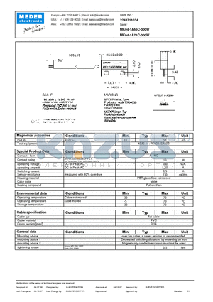 MK04-1A66C-300W datasheet - MK Reed Sensors