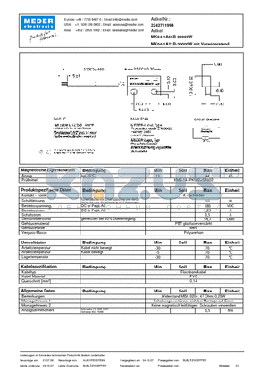 MK04-1A71B-30000W_DE datasheet - (deutsch) MK Reed Sensor