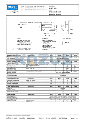 MK04-1A71B-600W datasheet - MK Reed Sensors