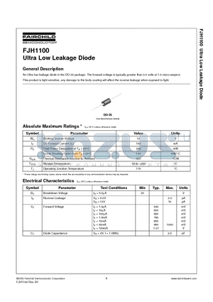 FJH1100 datasheet - Ultra Low Leakage Diode