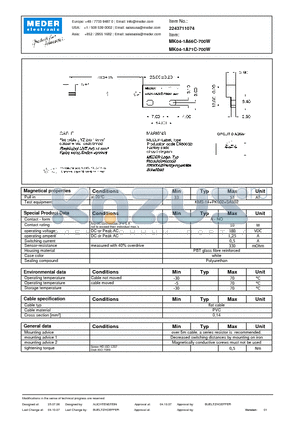 MK04-1A71C-700W datasheet - MK Reed Sensors