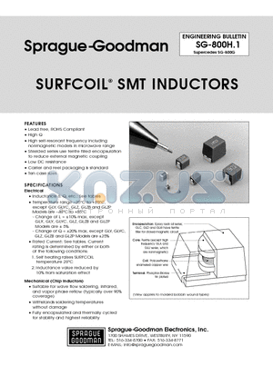 GLA1R205 datasheet - SURFCOIL SMT INDUCTORS