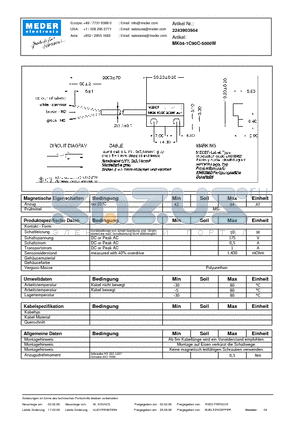 MK04-1C90C-5000W_DE datasheet - (deutsch) MK Reed Sensor
