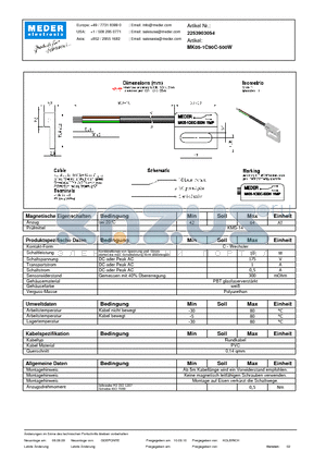 MK05-1C90C-500W_DE datasheet - (deutsch) MK Reed Sensor