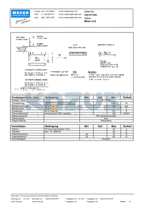 MK06-10-B_DE datasheet - (deutsch) MK Reed Sensor