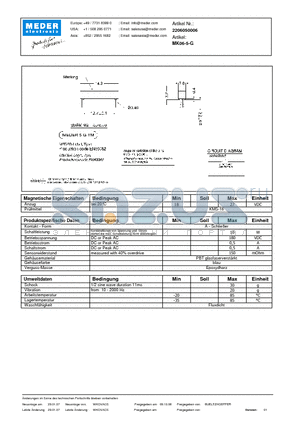 MK06-5-G_DE datasheet - (deutsch) MK Reed Sensor