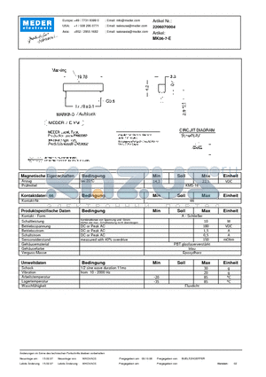 MK06-7-E_DE datasheet - (deutsch) MK Reed Sensor