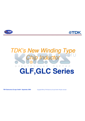 GLF2012T-100K datasheet - TDKs New Winding Type Chip Inductor