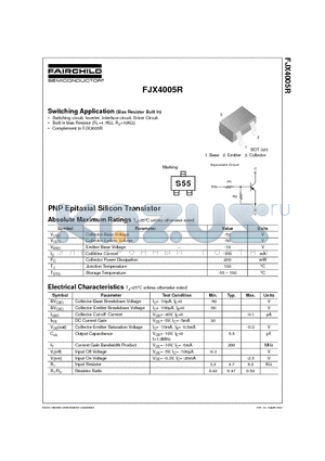 FJX4005R datasheet - Switching Application