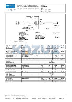 MK07-1A66B-600W datasheet - MK Reed Sensors