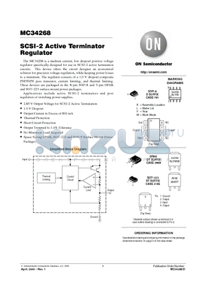 MC34268 datasheet - SCSI-2 Active Terminator Regulator