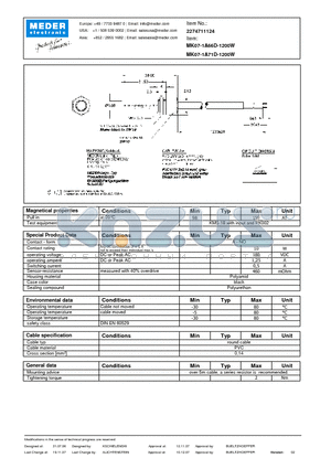 MK07-1A71D-1200W datasheet - MK Reed Sensors