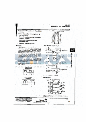 MC3446N datasheet - QUADRUPLE BUS TRANSCEIVER