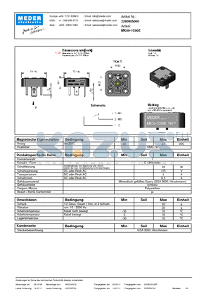 MK09-1C90E_DE datasheet - (deutsch) MK Reed Sensor