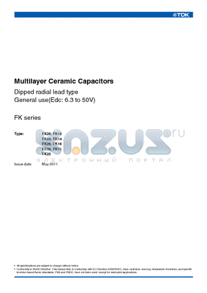 FK11X5R1A156M datasheet - Multilayer Ceramic Capacitors