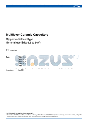 FK11X5R1E106K datasheet - Multilayer Ceramic Capacitors