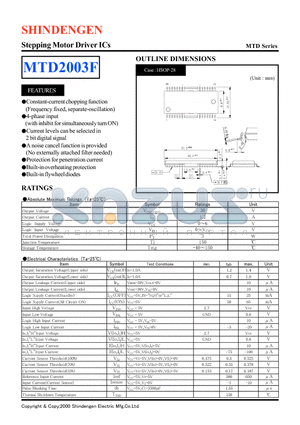 MTD2003F datasheet - Stepping Motor Driver ICs