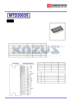 MTD2003S datasheet - Dual Full-bridge PWM Stepper Motor Driver