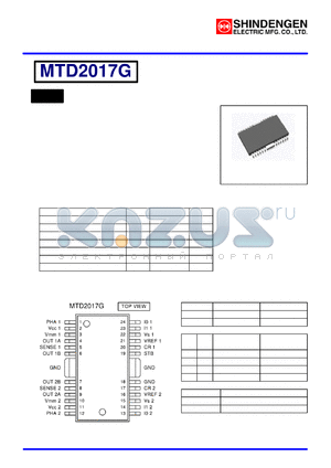 MTD2017G datasheet - Dual Full-bridge Microstepping PWM Motor Driver