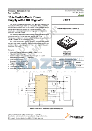 MC34703 datasheet - 10A Switch-Mode Power Supply with LDO Regulator
