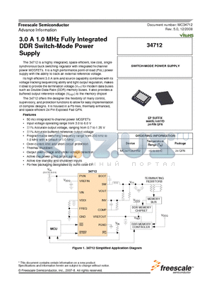 MC34712 datasheet - 3.0 A 1.0 MHz Fully Integrated DDR Switch-Mode Power Supply